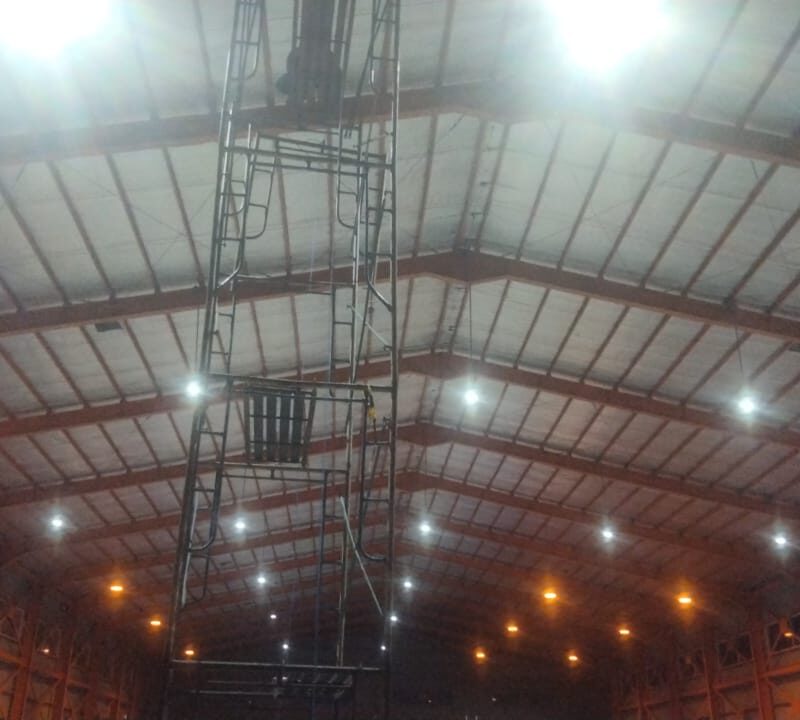 Referensi pekerjaan penggantian lampu highbay konvensional 250watt ke lampu highbay LED 100 watt untuk gudang 2