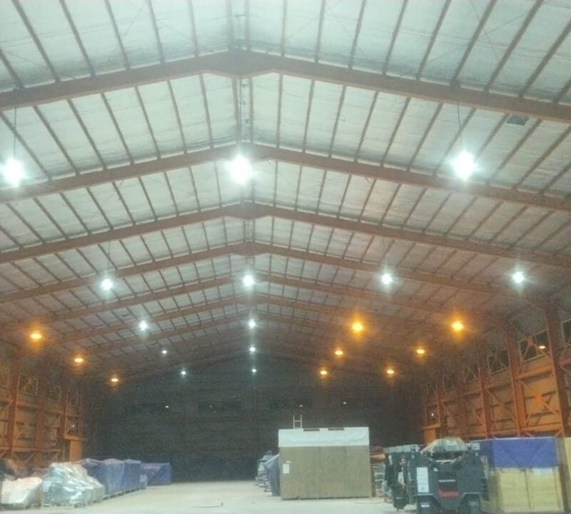 Referensi pekerjaan penggantian lampu highbay konvensional 250watt ke lampu highbay LED 100 watt untuk gudang 3